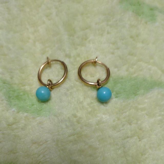 イヤリング(ターコイズブルー小) < 女性アクセサリー/時計  イヤリング(ターコイズブルー小)  < 女性アクセサリー/時計の