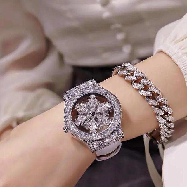 超お買い得1090円★透明な裏地のスタイリッシュな女性用時計。回転式の星空ダイヤルと雪片柄のデザインを特徴 ステンレススチール製 < 女性アクセサリー/時計  超お買い得1090円★透明な裏地のスタイリッシュな女性用時計。回転式の星空ダイヤルと雪片柄のデザインを特徴 ステンレススチール製 < 女性アクセサリー/時計の