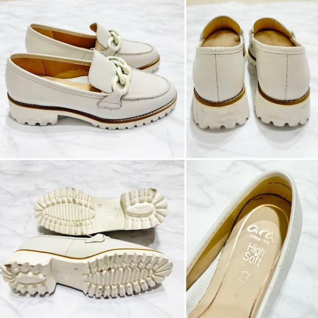 アラara High Soft KENTチェーンローファー白#6 靴 ホワイト < 女性ファッション アラara High Soft KENTチェーンローファー白#6 靴 ホワイト < 女性ファッションの