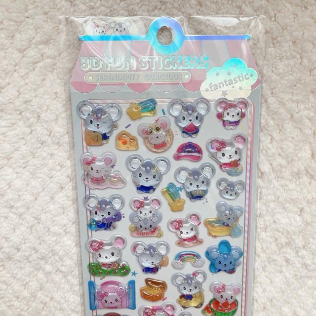 新品 ぷくっと 3D 立体 ねずみ シール ステッカー デコ コラージュ シール帳 N2m < インテリア/ライフ 新品 ぷくっと 3D 立体 ねずみ シール ステッカー デコ コラージュ シール帳 N2m < インテリア/ライフの