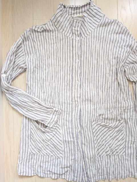 LL★selectione★リンクル加工ストライプシャツ★UV対策★美品★送料無料 < 女性ファッション LL★selectione★リンクル加工ストライプシャツ★UV対策★美品★送料無料 < 女性ファッションの