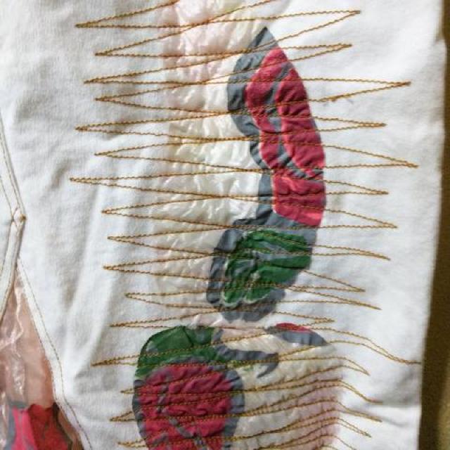 USED★オーガンジーバラ切替ヘムホワイトデニムスカート < 女性ファッション  USED★オーガンジーバラ切替ヘムホワイトデニムスカート < 女性ファッションの