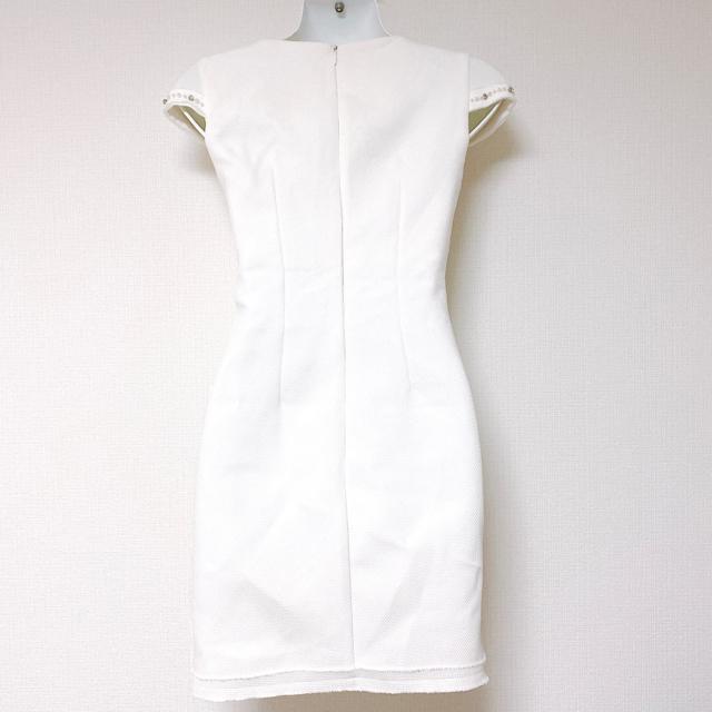 Jewels白パールビジューパフスリーブタイトミニワンピースドレス < ブランド Jewels白パールビジューパフスリーブタイトミニワンピースドレス < ブランドの