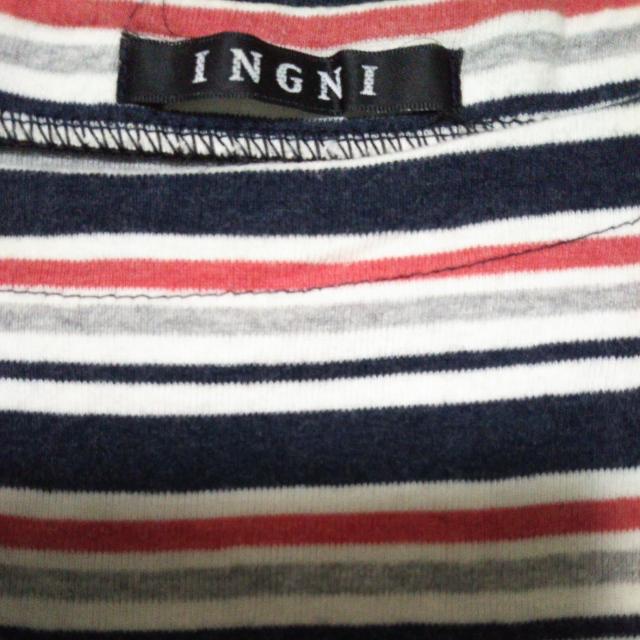 INGNI ◇長袖シャツ M 白×紺×橙×灰 ストライプ◇中古 < ブランド  INGNI ◇長袖シャツ M 白×紺×橙×灰 ストライプ◇中古 < ブランドの