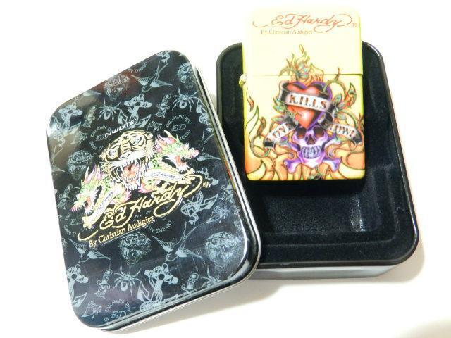 【エドハーディー】〈スカル Love Kills Slowry 〉ターボガスライター ケース付 < ブランド 【エドハーディー】〈スカル Love Kills Slowry 〉ターボガスライター ケース付 < ブランドの