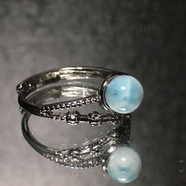 《No.R060》ドミニカ共和国 天然石ラリマー フリーサイズring < 男性アクセサリー/時計  《No.R060》ドミニカ共和国 天然石ラリマー フリーサイズring  < 男性アクセサリー/時計の