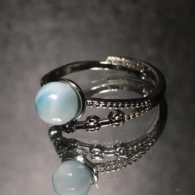 《No.R060》ドミニカ共和国 天然石ラリマー フリーサイズring < 男性アクセサリー/時計  《No.R060》ドミニカ共和国 天然石ラリマー フリーサイズring < 男性アクセサリー/時計の