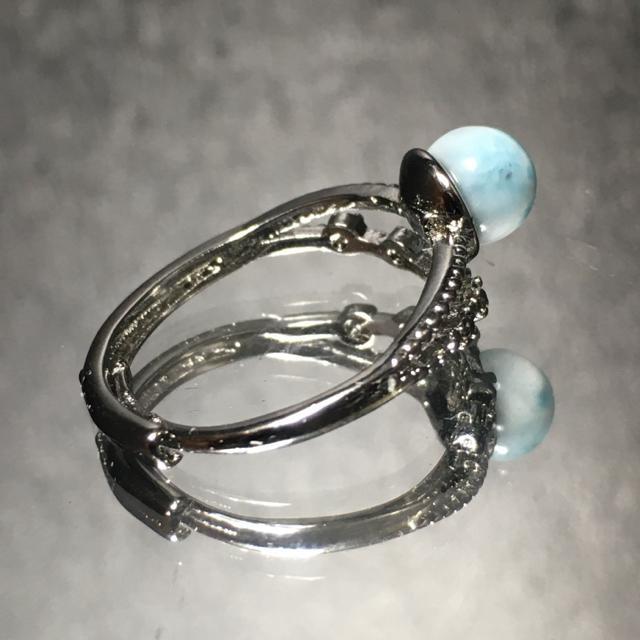 《No.R060》ドミニカ共和国 天然石ラリマー フリーサイズring < 男性アクセサリー/時計  《No.R060》ドミニカ共和国 天然石ラリマー フリーサイズring < 男性アクセサリー/時計の