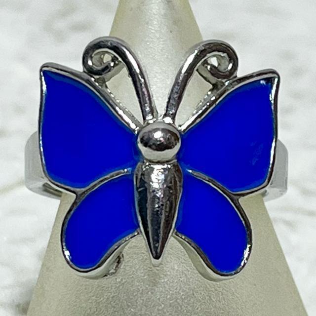 【新品/13号】バタフライデザインリング/ブルー < 女性アクセサリー/時計  【新品/13号】バタフライデザインリング/ブルー < 女性アクセサリー/時計の