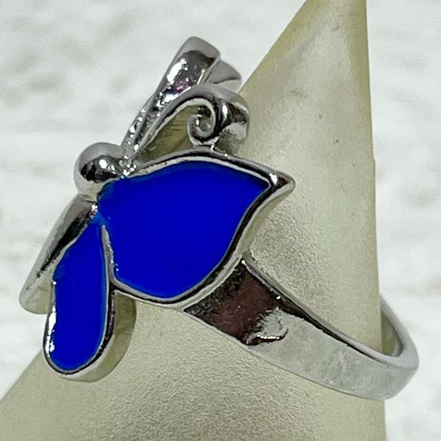 【新品/13号】バタフライデザインリング/ブルー < 女性アクセサリー/時計  【新品/13号】バタフライデザインリング/ブルー < 女性アクセサリー/時計の