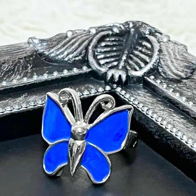 【新品/13号】バタフライデザインリング/ブルー < 女性アクセサリー/時計  【新品/13号】バタフライデザインリング/ブルー < 女性アクセサリー/時計の