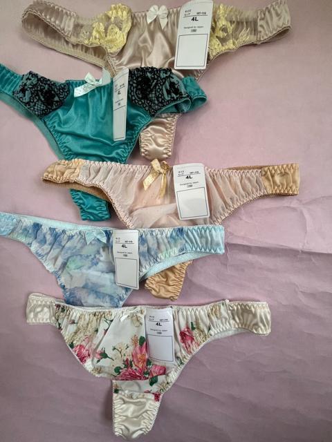 4Lサイズ!5枚セット!光沢ツルツル素材!シフォン使いあり!高貴品格!色とりどり!エレガント!Tバックショーツ!No.葵 < 女性ファッション  4Lサイズ!5枚セット!光沢ツルツル素材!シフォン使いあり!高貴品格!色とりどり!エレガント!Tバックショーツ!No.葵 < 女性ファッションの