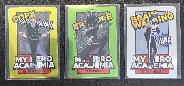 僕のヒーローアカデミアメタリックカード☆相澤消太・心操人使・物間寧人3枚セット < アニメ/コミック/キャラクター  僕のヒーローアカデミアメタリックカード☆相澤消太・心操人使・物間寧人3枚セット  < アニメ/コミック/キャラクターの