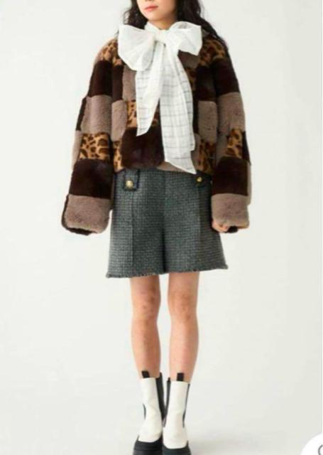 未使用 FURFUR エコファーミックスブルゾン アニマル ファーファー < ブランド 未使用 FURFUR エコファーミックスブルゾン アニマル ファーファー < ブランドの