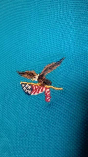 AMERICAN−LIVING 鷲 刺繍 カノコ半袖 スカイブルー サイズXXL→3XL位 < 男性ファッション  AMERICAN−LIVING 鷲 刺繍 カノコ半袖 スカイブルー サイズXXL→3XL位 < 男性ファッションの