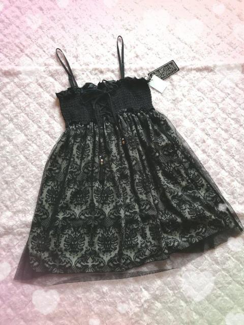 新品☆M-U*チュール重ねキャミワンピ < 女性ファッション  新品☆M-U*チュール重ねキャミワンピ  < 女性ファッションの