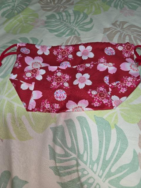 ★新柄赤×桜だより和柄お弁当入巾着袋 < キッズ/ベビー  ★新柄赤×桜だより和柄お弁当入巾着袋 < キッズ/ベビーの