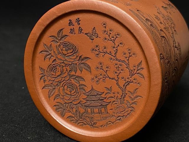 中国美術 紫砂 朱泥 刻絵 美人図 筆筒 茶道具 宜興 骨董品 古美術 唐物 置物 密刻 美人図 筆筒 繊密 彫刻 漢詩文 茶器 < インテリア/ライフ 中国美術 紫砂 朱泥 刻絵 美人図 筆筒 茶道具 宜興 骨董品 古美術 唐物 置物 密刻 美人図 筆筒 繊密 彫刻 漢詩文 茶器 < インテリア/ライフの