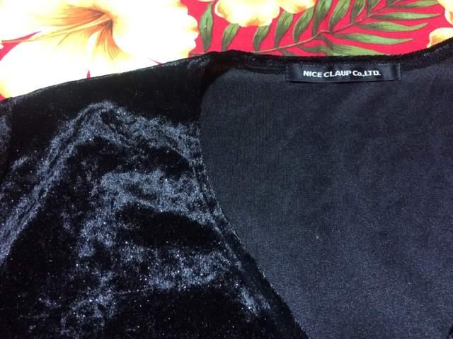 NICE CLAUPナイスクラップ☆ラメ入りブラック☆ベロア風トップス < ブランド  NICE CLAUPナイスクラップ☆ラメ入りブラック☆ベロア風トップス < ブランドの