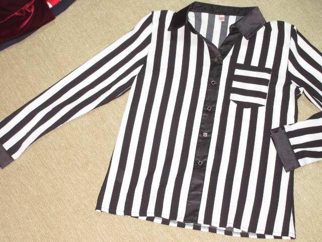 未使用☆モノトーン*太ストライプ模様*長袖シャツ*レディース < 女性ファッション  未使用☆モノトーン*太ストライプ模様*長袖シャツ*レディース  < 女性ファッションの