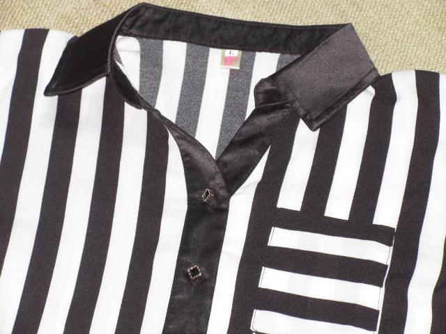 未使用☆モノトーン*太ストライプ模様*長袖シャツ*レディース < 女性ファッション  未使用☆モノトーン*太ストライプ模様*長袖シャツ*レディース < 女性ファッションの