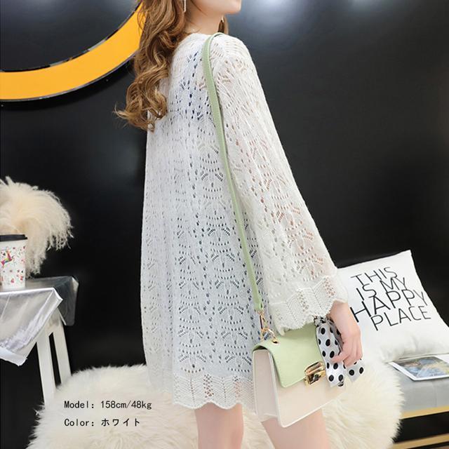 送料無料 新品 ロングリブカーデ 透け感 カーディガン < 女性ファッション  送料無料 新品 ロングリブカーデ 透け感 カーディガン < 女性ファッションの