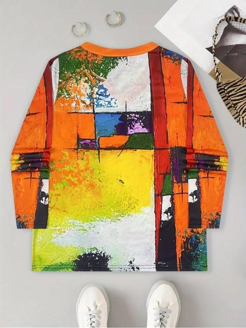 爆ヤス価格1390円★カラーブロック Vネック 長袖 Tシャツ、春と秋の普段着 USAサイズS(日本サイズL相当) < 女性ファッション  爆ヤス価格1390円★カラーブロック Vネック 長袖 Tシャツ、春と秋の普段着 USAサイズS(日本サイズL相当) < 女性ファッションの