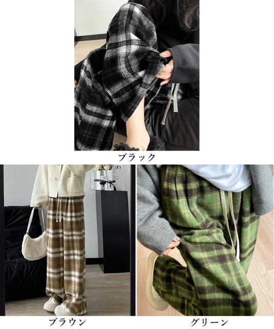 送料無料 新品 チェック柄パンツハイウエストワイドパンツ < 女性ファッション  送料無料 新品 チェック柄パンツハイウエストワイドパンツ < 女性ファッションの