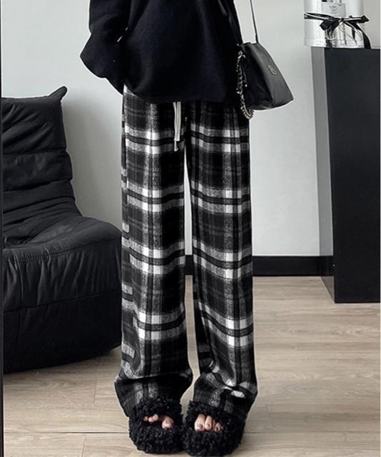 送料無料 新品 チェック柄パンツハイウエストワイドパンツ < 女性ファッション  送料無料 新品 チェック柄パンツハイウエストワイドパンツ < 女性ファッションの