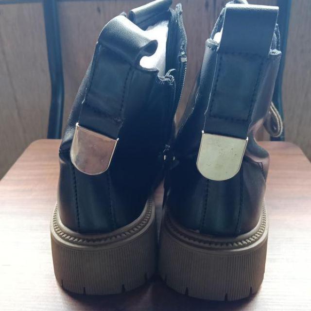 新品 22.5cm レディース ブーツ ブラック 厚底 シューズ ショートブーツ < 女性ファッション 新品 22.5cm レディース ブーツ ブラック 厚底 シューズ ショートブーツ < 女性ファッションの