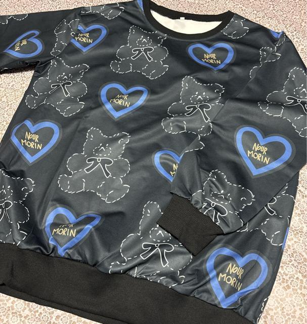 ゆったり トレーナー クマ柄 ブラック 大きいサイズ < 女性ファッション ゆったり トレーナー クマ柄 ブラック 大きいサイズ < 女性ファッションの