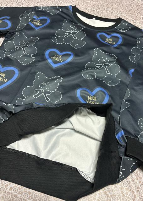 ゆったり トレーナー クマ柄 ブラック 大きいサイズ < 女性ファッション ゆったり トレーナー クマ柄 ブラック 大きいサイズ < 女性ファッションの