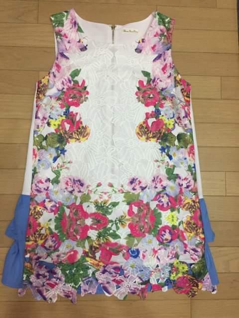 スリーフォータイム 花柄 レースとフリルのカラフルワンピース < 女性ファッション  スリーフォータイム 花柄 レースとフリルのカラフルワンピース  < 女性ファッションの