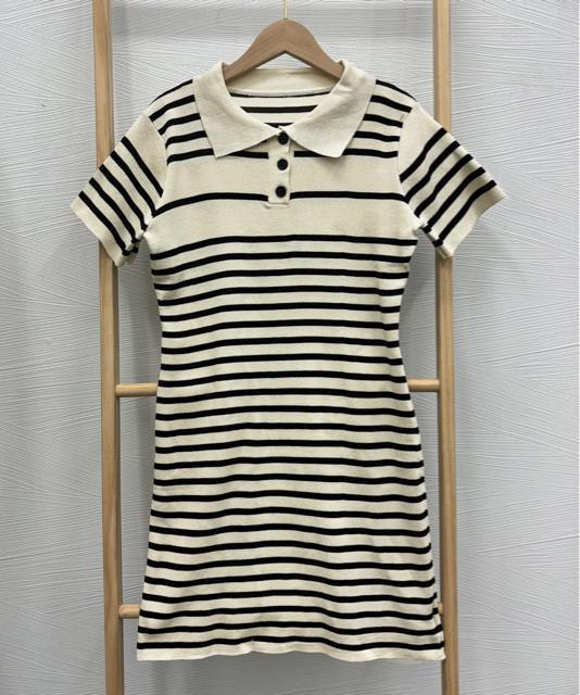 送料無料 新品 ボーダー柄ニットワンピースポロワンピース < 女性ファッション  送料無料 新品 ボーダー柄ニットワンピースポロワンピース < 女性ファッションの