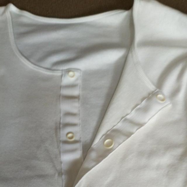 介護 未使用 長袖 Tシャツ 白 前開き < 男性ファッション  介護 未使用 長袖 Tシャツ 白 前開き < 男性ファッションの