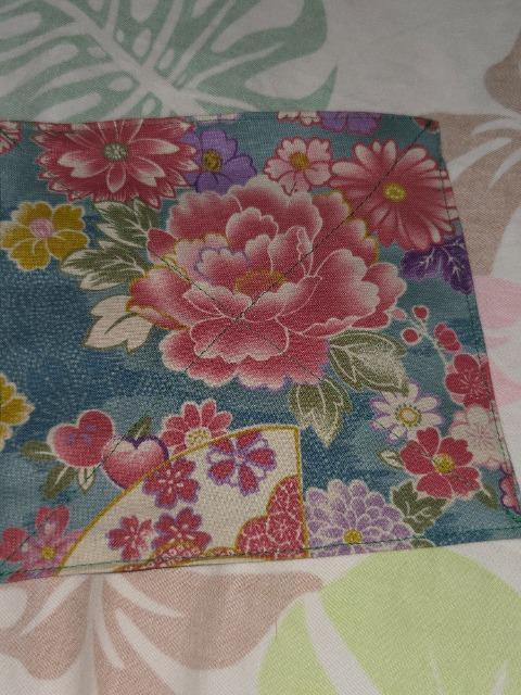 ★新品青緑刺子×牡丹菊ダリア和柄コースター2枚セット < キッズ/ベビー  ★新品青緑刺子×牡丹菊ダリア和柄コースター2枚セット < キッズ/ベビーの