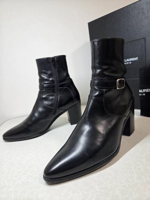 正規美レア サンローランパリ 85 フレンチブーツ 黒 40 25~26 メンズ 9cmヒール ベルトバックル装飾 YSL 付属有 < ブランド 正規美レア サンローランパリ 85 フレンチブーツ 黒 40 25~26 メンズ 9cmヒール ベルトバックル装飾 YSL 付属有 < ブランドの