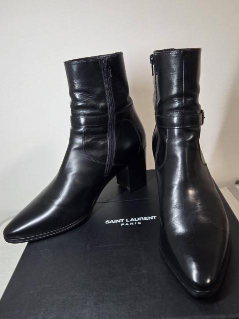 正規美レア サンローランパリ 85 フレンチブーツ 黒 40 25~26 メンズ 9cmヒール ベルトバックル装飾 YSL 付属有 < ブランド 正規美レア サンローランパリ 85 フレンチブーツ 黒 40 25~26 メンズ 9cmヒール ベルトバックル装飾 YSL 付属有 < ブランドの