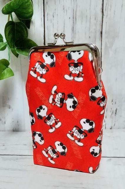 スヌーピー 赤 角型がま口 タバコケース 小物入れ 多目的ポーチ < 女性ファッション スヌーピー 赤 角型がま口 タバコケース 小物入れ 多目的ポーチ < 女性ファッションの