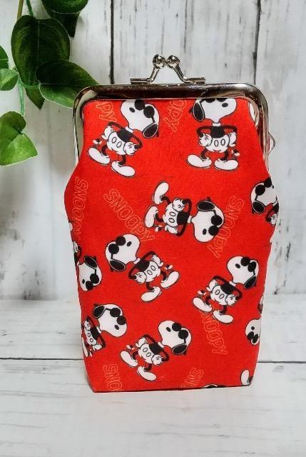 スヌーピー 赤 角型がま口 タバコケース 小物入れ 多目的ポーチ < 女性ファッション スヌーピー 赤 角型がま口 タバコケース 小物入れ 多目的ポーチ < 女性ファッションの