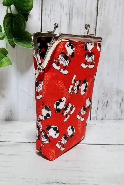 スヌーピー 赤 角型がま口 タバコケース 小物入れ 多目的ポーチ < 女性ファッション スヌーピー 赤 角型がま口 タバコケース 小物入れ 多目的ポーチ < 女性ファッションの