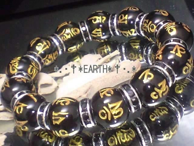 天然石★14ミリ金彫六字真言黒瑪瑙黒ロンデル数珠 < 男性アクセサリー/時計 天然石★14ミリ金彫六字真言黒瑪瑙黒ロンデル数珠 < 男性アクセサリー/時計の