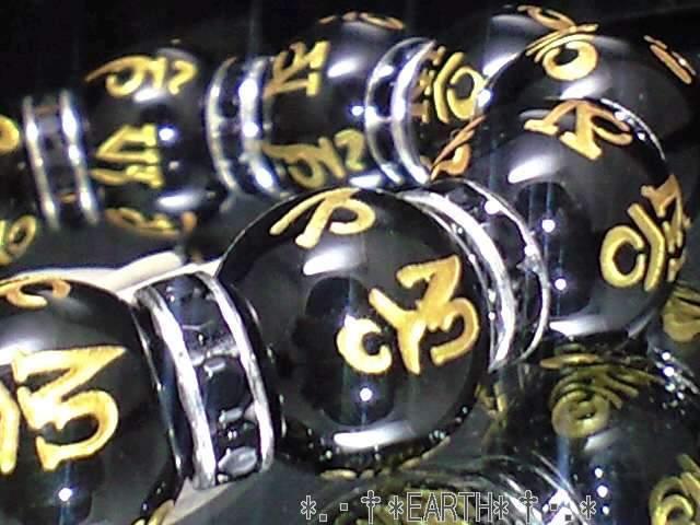 天然石★14ミリ金彫六字真言黒瑪瑙黒ロンデル数珠 < 男性アクセサリー/時計 天然石★14ミリ金彫六字真言黒瑪瑙黒ロンデル数珠 < 男性アクセサリー/時計の