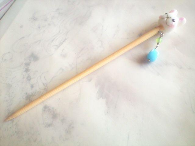 竹軸*うさぎかんざし*14004 < 女性ファッション  竹軸*うさぎかんざし*14004 < 女性ファッションの