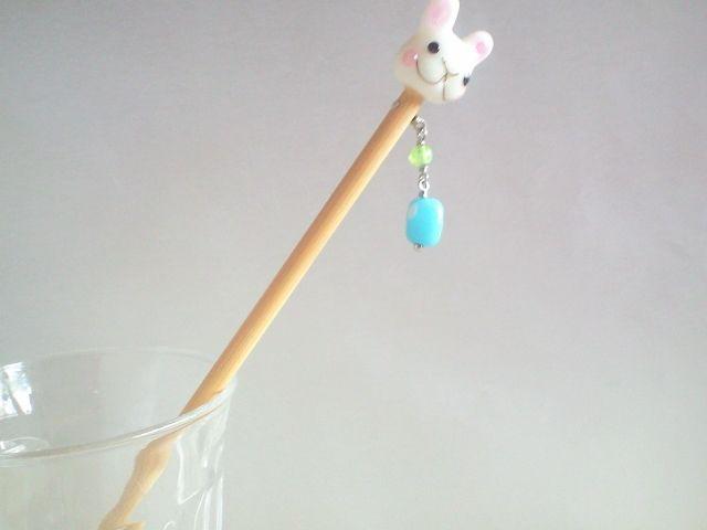 竹軸*うさぎかんざし*14004 < 女性ファッション  竹軸*うさぎかんざし*14004 < 女性ファッションの