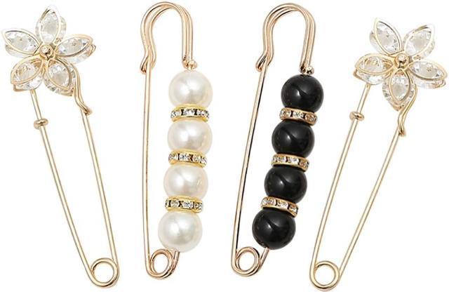 丸井購入●4本セット【新品未使用】4weyウエスト調整ピン/ストールピン/ブローチ/胸チラ防止●黒/白/花 < 女性アクセサリー/時計  丸井購入●4本セット【新品未使用】4weyウエスト調整ピン/ストールピン/ブローチ/胸チラ防止●黒/白/花 < 女性アクセサリー/時計の
