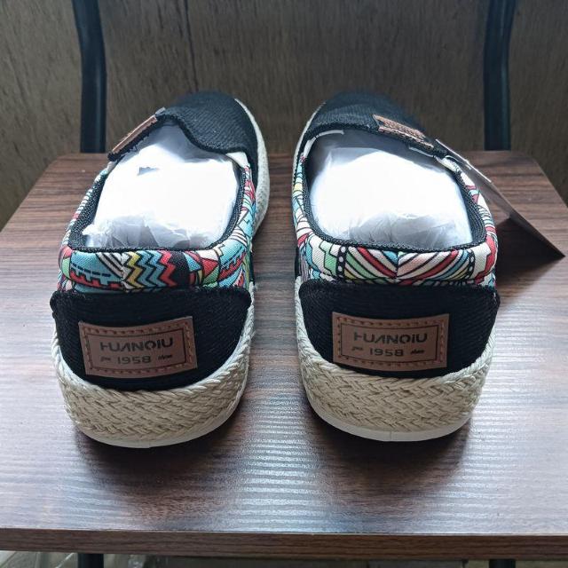 新品 25cm メンズ スリッポン シューズ ブラック 靴 男女兼用 カジュアル < 男性ファッション  新品 25cm メンズ スリッポン シューズ ブラック 靴 男女兼用 カジュアル < 男性ファッションの