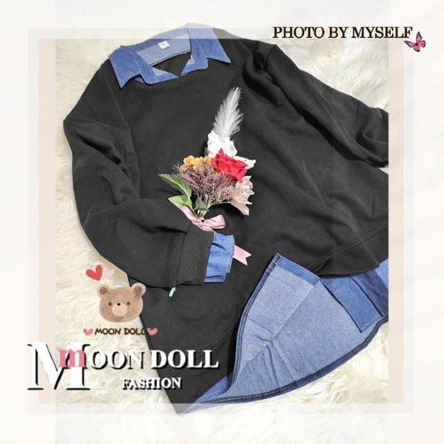 〜3L4L5L*重ね着風デニムドッキングプルオーバートレ < 女性ファッション 〜3L4L5L*重ね着風デニムドッキングプルオーバートレ < 女性ファッションの