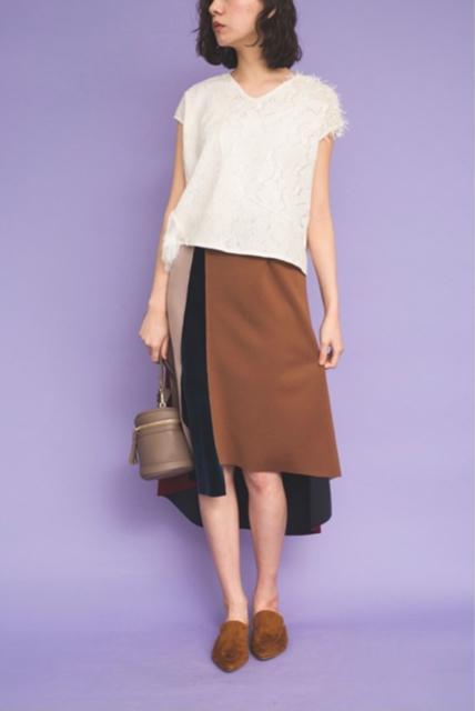 定価8,690円●切り替えイレヘムスカート●水色●Titilate Valet < 女性ファッション  定価8,690円●切り替えイレヘムスカート●水色●Titilate Valet < 女性ファッションの