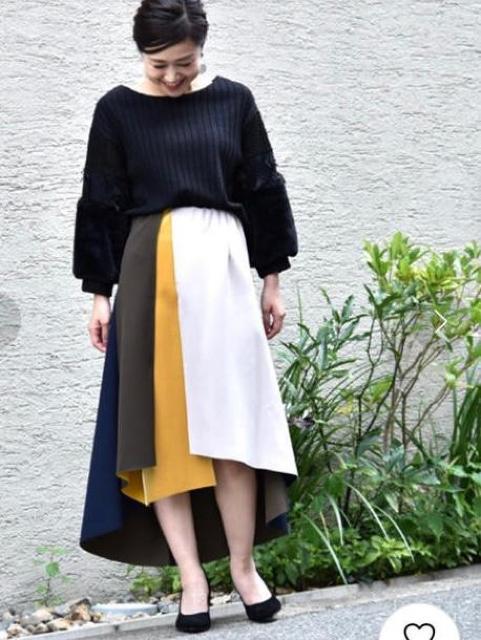 定価8,690円●切り替えイレヘムスカート●水色●Titilate Valet < 女性ファッション  定価8,690円●切り替えイレヘムスカート●水色●Titilate Valet < 女性ファッションの